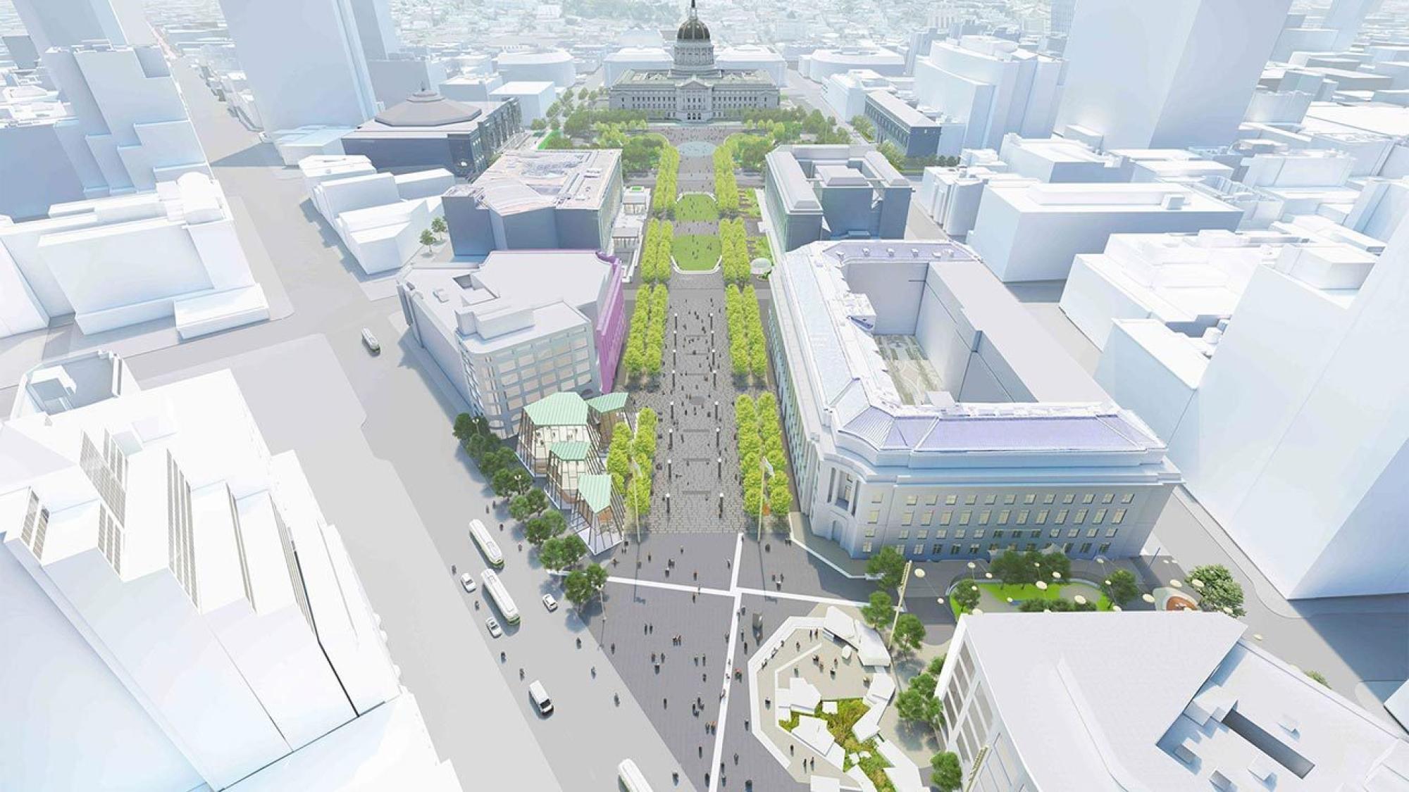 Public Space Design Concept View Looking West